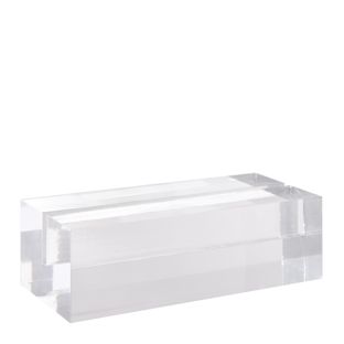 Kartenhalter aus Acryl, Sockel für variables Stecksystem MODUL 100 mm | transparent  | glänzend 