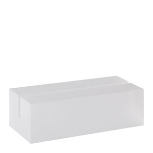 Kartenhalter aus Acryl, Sockel für variables Stecksystem MODUL 100 mm | transparent  | matt 