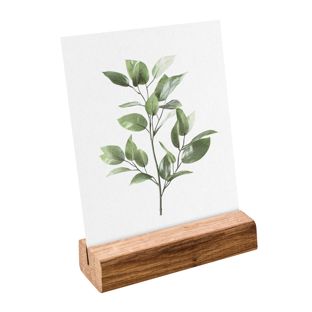 Kartenhalter aus Holz 100 mm | Eiche  | schräger Einsteckschlitz  | geölt 