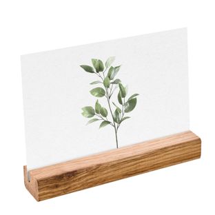 Kartenhalter aus Holz 150 mm | Eiche  | schräger Einsteckschlitz  | geölt 
