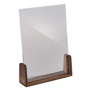 Tischaufsteller Holz LignoLine  A4 - 210 x 297 mm  | Hochformat  | Acryl (PMMA)|Walnussholz 