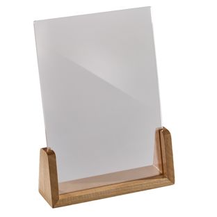 Tischaufsteller Holz LignoLine  A5 - 148 x 210 mm  | Hochformat  | Buchenholz|Acryl (PMMA) 