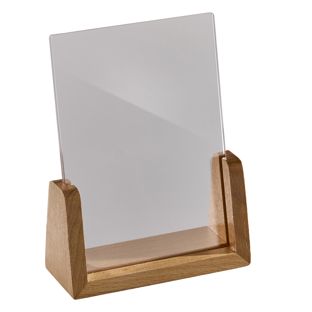 Tischaufsteller Holz LignoLine  A6 - 105 x 148 mm  | Hochformat  | Buchenholz|Acryl (PMMA) 