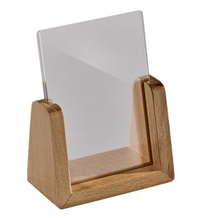 Tischaufsteller Holz LignoLine  A7  | Hochformat  | Buchenholz|Acryl (PMMA) 