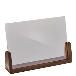 Tischaufsteller Holz LignoLine  A5 - 210 x 148 mm  | Querformat  | Acryl (PMMA)|Walnussholz 