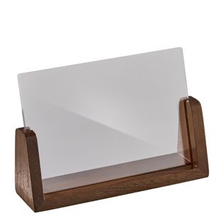 Tischaufsteller Holz LignoLine  A6 - 148 x 105 mm  | Querformat  | Acryl (PMMA)|Walnussholz 