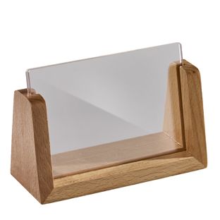 Tischaufsteller Holz LignoLine  A7 - 105 x 74 mm  | Querformat  | Buchenholz|Acryl (PMMA) 