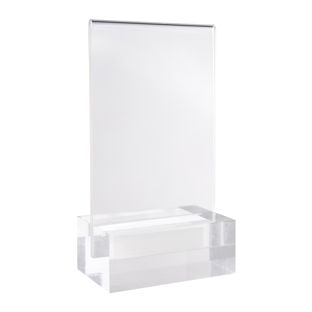 Tischaufsteller MODUL, Acrylglastasche mit Acrylsockel A7  | transparent  | glänzend 