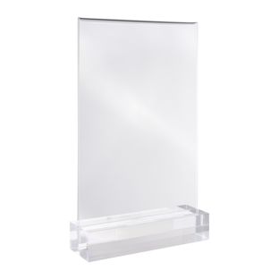 Tischaufsteller MODUL, Acrylglastasche mit Acrylsockel A5  | transparent  | glänzend 