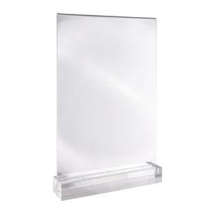 Tischaufsteller MODUL, Acrylglastasche mit Acrylsockel A4  | transparent  | glänzend 