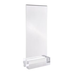 Tischaufsteller MODUL, Acrylglastasche mit Acrylsockel 1/3 A4  | transparent  | glänzend 