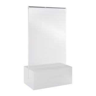 Tischaufsteller MODUL, Acrylglastasche mit Acrylsockel A7  | transparent  | matt 