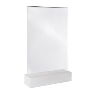 Tischaufsteller MODUL, Acrylglastasche mit Acrylsockel A4  | transparent  | matt 