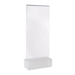 Tischaufsteller MODUL, Acrylglastasche mit Acrylsockel 1/3 A4  | transparent  | matt 