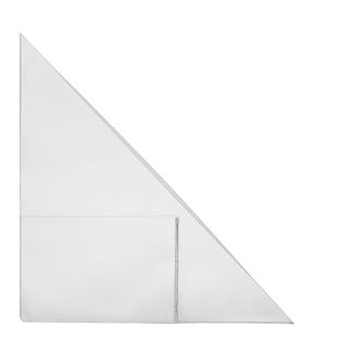 Dreiecktaschen mit Visitenkartentasche, selbstklebend, PP-Folie, transparent 170 x 170 mm – links 