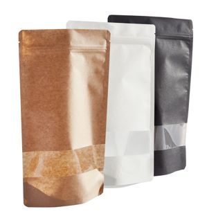 Standbodenbeutel Kraftpapier mit Sichtfenster 
