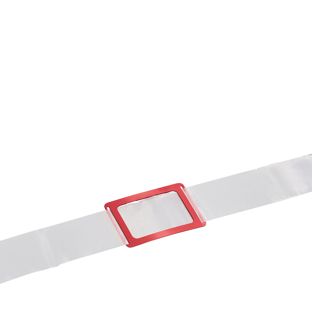 Datumsweiser, mit Knebelgummi und Metallsplinten, rot, Schlitzfenster ES3, 20 x 31 mm innen, 27 x 41 mm außen | 330 mm