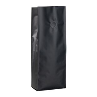 Seitenfaltenbeutel mit Aromaschutzventil, schwarz 