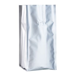 Kaffeebeutel mit Aromaschutzventil, silber 290 x 120 mm 