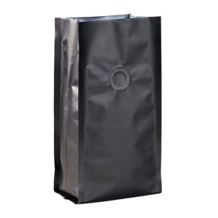 Kaffeebeutel mit Aromaschutzventil, schwarz 245 x 100 mm 