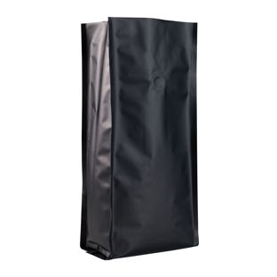 Kaffeebeutel mit Aromaschutzventil, schwarz 375 x 140 mm 