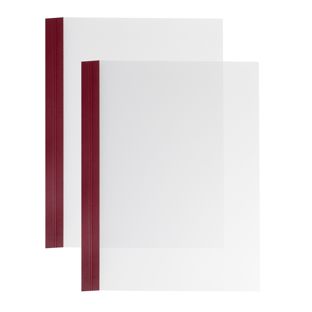 Einbanddeckel Folie A4, NOBLESS, Kartonleiste mit Aufschlag-Rille bordeaux|transparent 