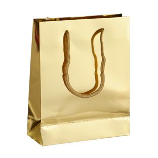 Geschenktasche, glänzend gold  | 20 x 25 x 8 cm 