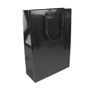 Geschenktasche, glänzend schwarz  | 26 x 36 x 10 cm 