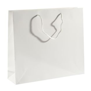 Geschenktasche, glänzend weiß  | 40 x 35 x 10 cm 