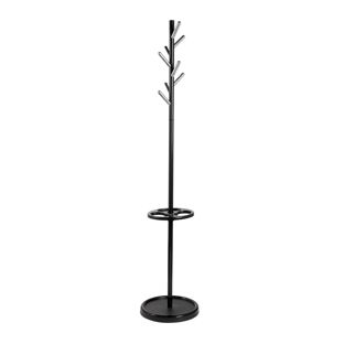 Garderobenständer, 8 Haken, schwarz, Stahl 