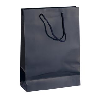 Geschenktasche, glänzend dunkelblau | 26 x 36 x 10 cm