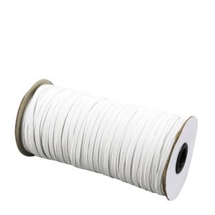 Gummiband 5 mm flach weiß  | 130 m