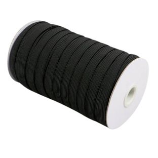 Gummiband 10 mm flach schwarz 
