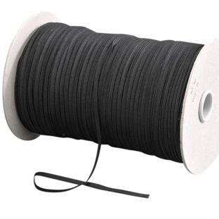 Gummiband 5 mm flach schwarz  | 130 m