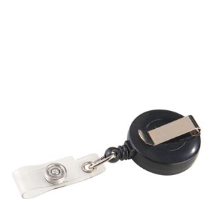 Ausweisjojo mit Ansteckclip schwarz