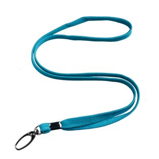 Lanyard, 10 mm breit hellblau  | mit Karabiner Clip 