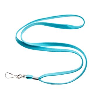 Lanyard, 10 mm breit hellblau  | mit drehbarem Metallhaken 