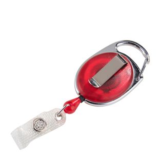 Ausweisjojo mit Clip rot|transparent 