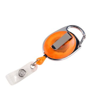 Ausweisjojo mit Clip orange|transparent 
