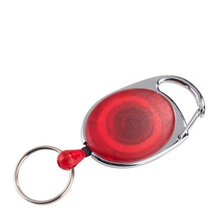 Ausziehbarer Schlüsselanhänger rot|transparent 