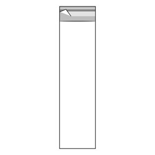 Klappenbeutel, wiederverschließbar, OPP-Folie, transparent 60 x 240 mm