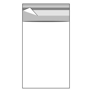 Klappenbeutel, wiederverschließbar, OPP-Folie, transparent 70 x 100 mm
