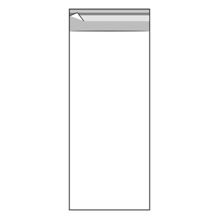 Klappenbeutel, wiederverschließbar, OPP-Folie, transparent 100 x 250 mm 