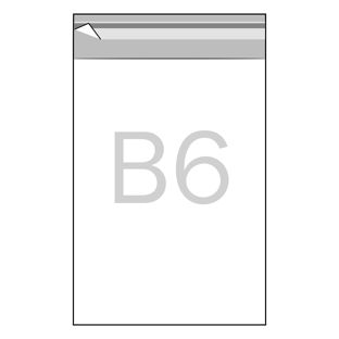 Klappenbeutel, wiederverschließbar, OPP-Folie, transparent 130 x 180 mm - B6 