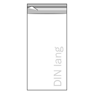 Klappenbeutel, umweltfreundliche PLA-Folie 115 x 220 mm - DIN lang 
