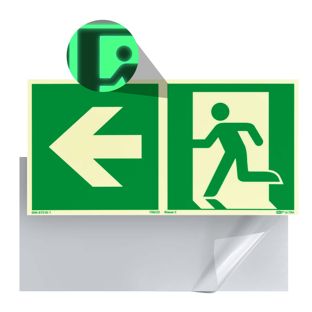 Fluchtwegschild langnachleuchtend, Kunststoff, ISO 7010 links 