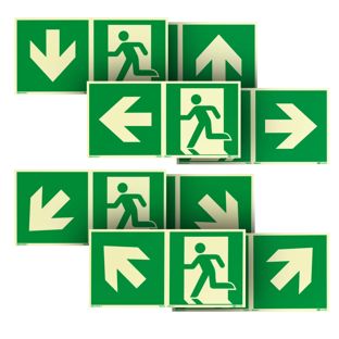 Fluchtwegschild langnachleuchtend, Kunststoff, ISO 7010 