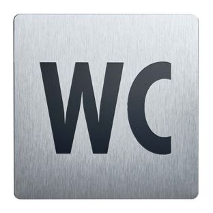 Hinweisschild, Edelstahl, 90 x 90 mm WC 