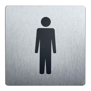 Hinweisschild, Edelstahl, 90 x 90 mm Herren