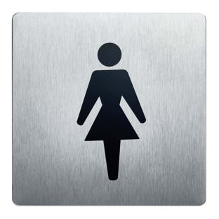 Hinweisschild, Edelstahl, 90 x 90 mm Damen 